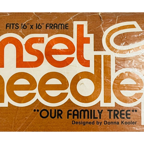 Sunset Needlepoint Kit Our Family Tree #6905 Vintage 1980 Ancestry Kooler READ - Picture 5 of 9